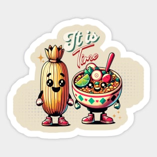 Tamale & Menudo Friends | Funny Retro Sticker